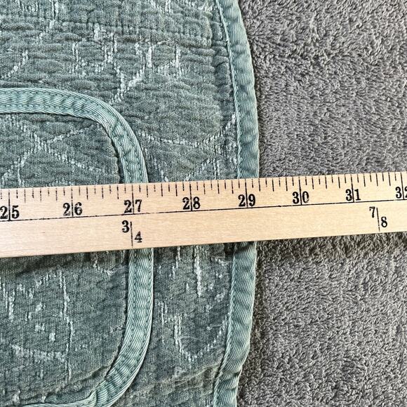 Hot Cotton Blazer Jacket Women 2X Green Floral Quilted Button Front Mature Artsy - Picture 8 of 9